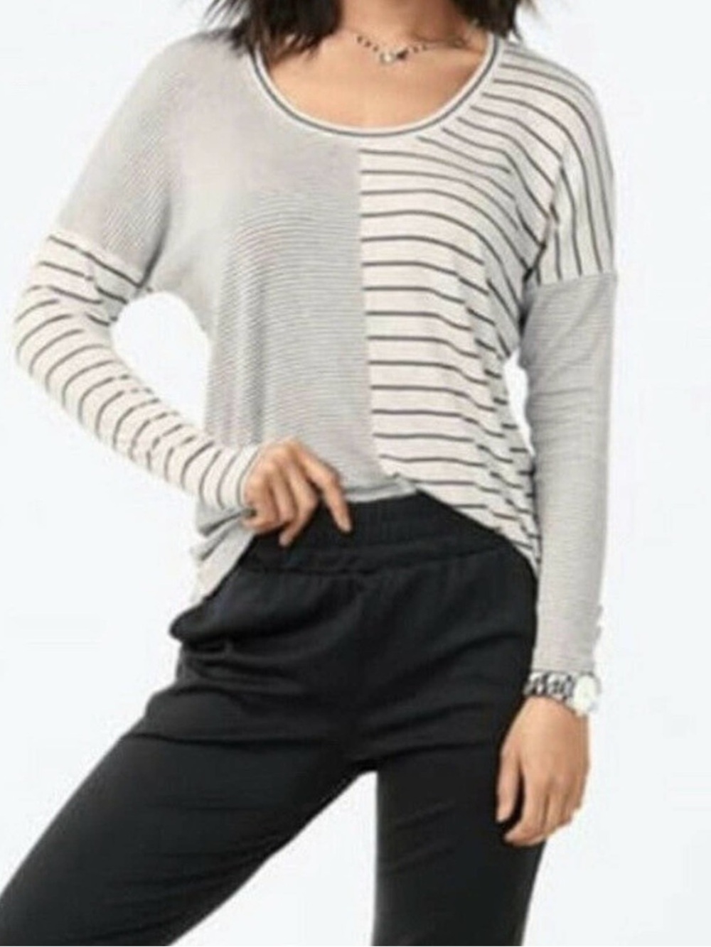 Cabi Striped Pivot Tee Shirt Size S Tunic Top